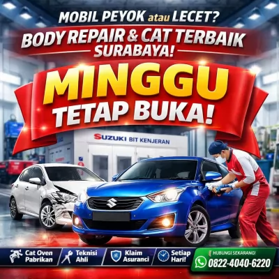 Body Repair dan Cat Mobil Terbaik Surabaya Bengkel BIT Kenjeran Minggu Tetap Buka